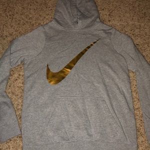 Nike grey sweatshirt with gold swish